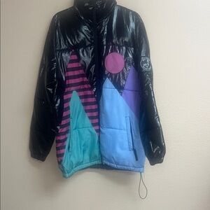 Wesc Black and Pink Puffer Jacket